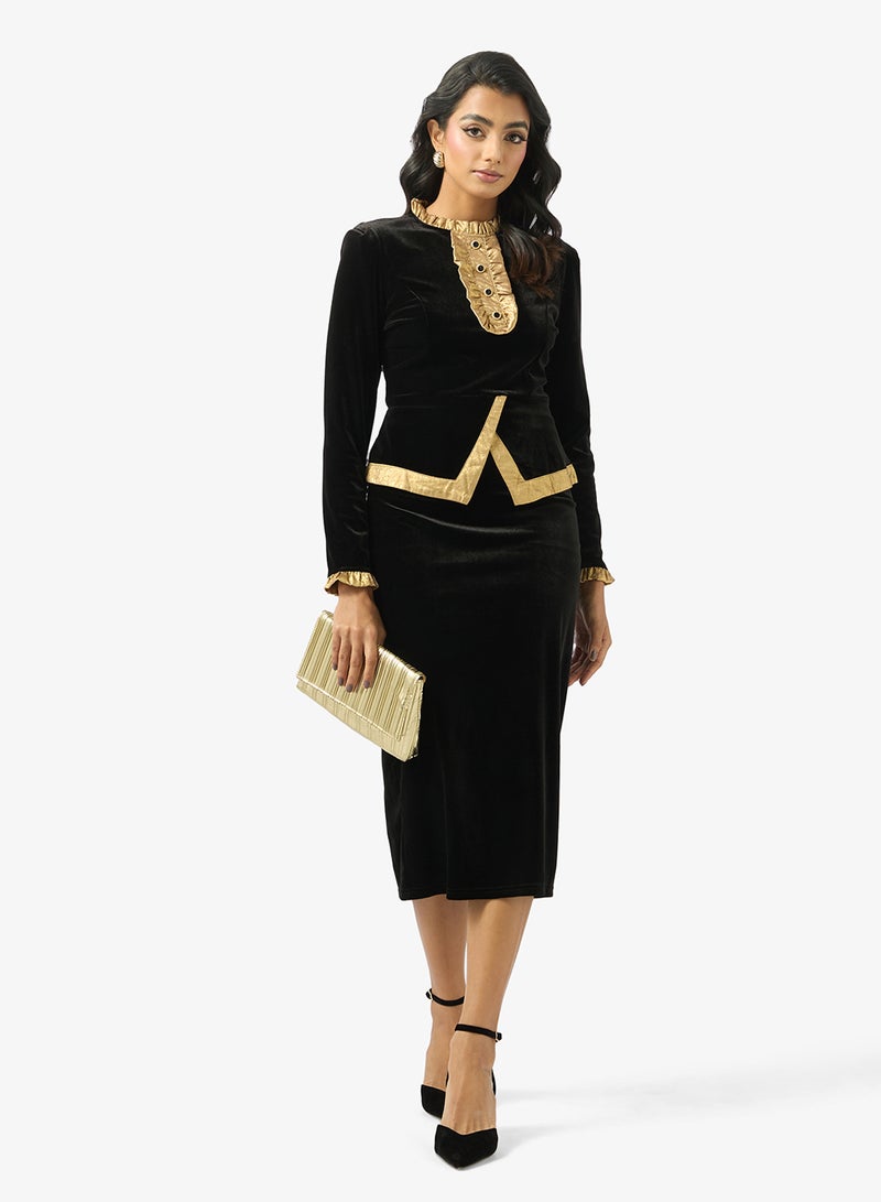 Khizana Blazer & Column Skirt Set - Image 5